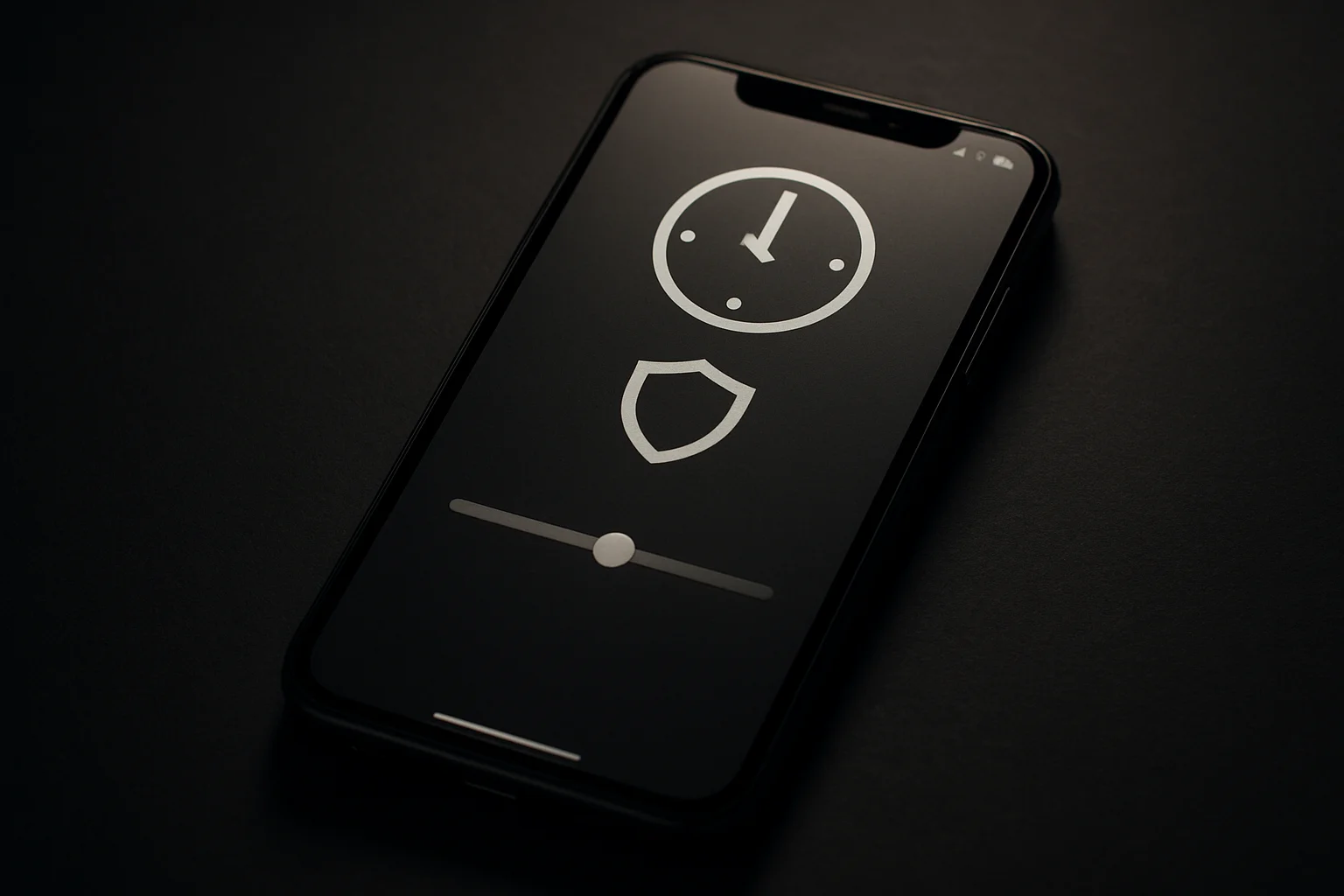 Smartphone showing responsible play screen with clock, shield, and budget slider